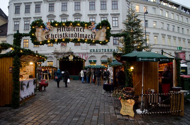 A small Christmas Market in Vienna; one of 12 the city put on each and every year. Photo © 2012 Aaron Saunders