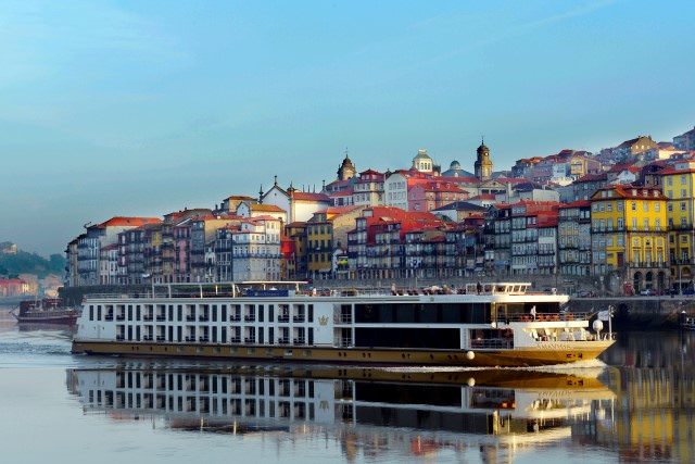 AmaVida entered service along the Douro in 2013. She is shown here in Porto, Portugal. Photo courtesy of AmaWaterways.