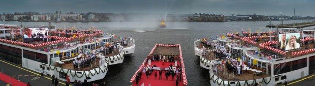 A new world's record: 10 Viking Longships christened today in Amsterdam.