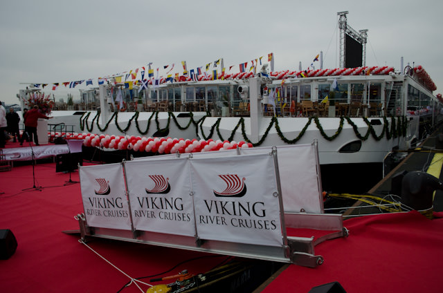 Today, Viking River Cruises christened an astonishing 10 Viking Longships in a single day - and broke a Guinness World Record! Photo © 2013 Aaron Saunders