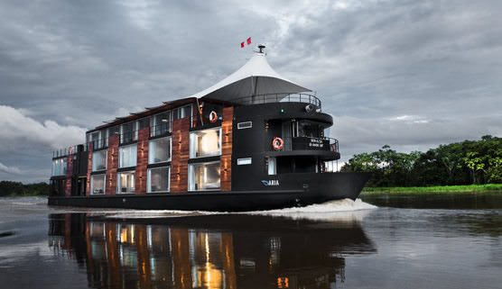 Explore the Amazon in futuristic style aboard the MV Aria. Photo courtesy of Aqua Expeditions