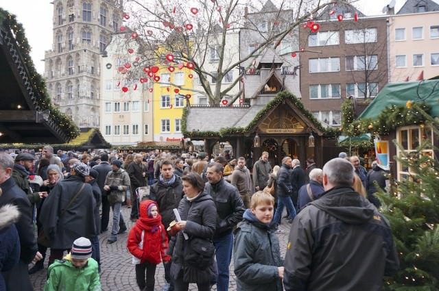 Busy Christmas Market in the old town. © 2013 Ralph Grizzle