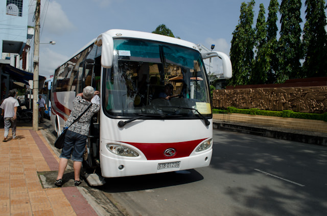 Instead of cramming all of us onto two motorcoaches - which no doubt would have been cheaper - AmaWaterways secured four separate coaches to transport us to the Sheraton Saigon, just as they have every step of the way on this Mekong journey. Photo © 2013 Aaron Saunders