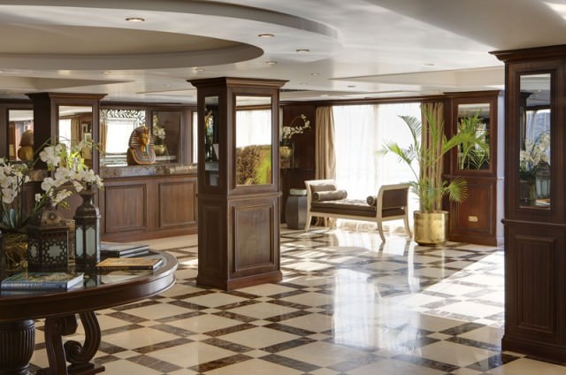 River Tosca's Reception Lobby. Photo courtesy of Uniworld Boutique River Cruise Collection