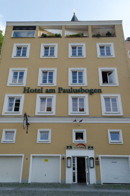 Passau's Hotel am Paulusbogen as it appeared today...Photo © 2014 Aaron Saunders