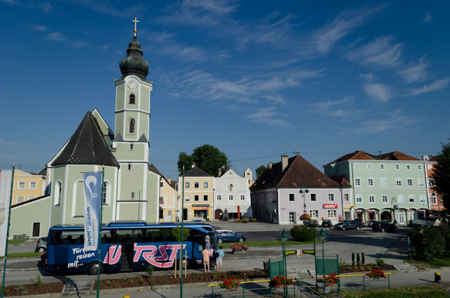 Guests from Emerald Star boarding their coach to Cesky Krumlov. Photo © 2014 Aaron Saunders