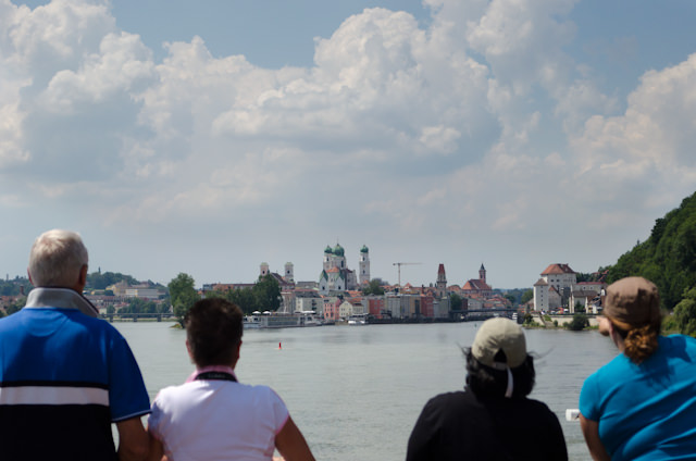 Sailing into Passau, Germany! Photo © 2014 Aaron Saunders