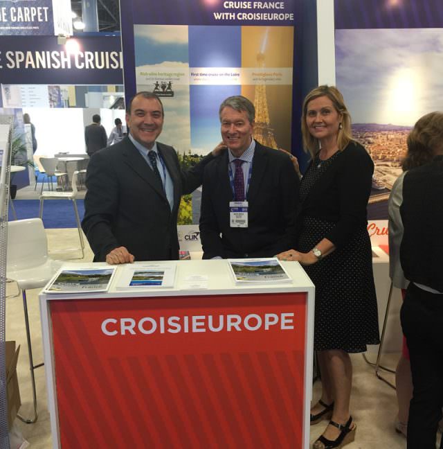 Nicola Iannone, CroisiEurope's executive vice president USA and Canada, with Ralph Grizzle, and Director of Sales Cindy Christen.