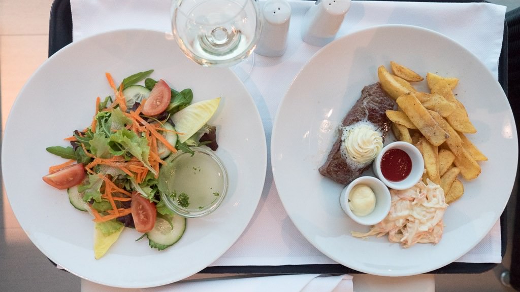 Room service: Minute Steak & Garden Salad. © 2015 Ralph Grizzle