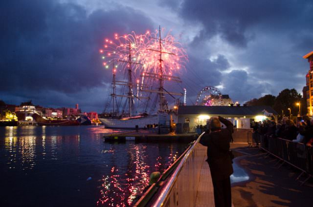 Celebratory fireworks were launched from Viking Star and across the harbour. Photo © 2015 Aaron Saunders