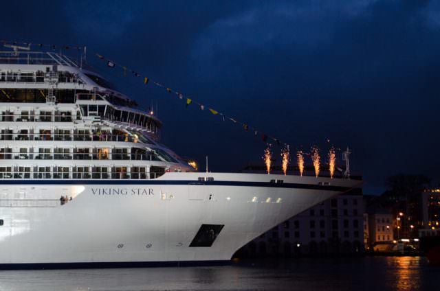 The Moment of Truth: Viking Star is officially christened! Photo © 2015 Aaron Saunders