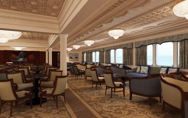 A rendering of the refurbished Lounge aboard the MS Saint Laurent. Rendering courtesy of Haimark. 