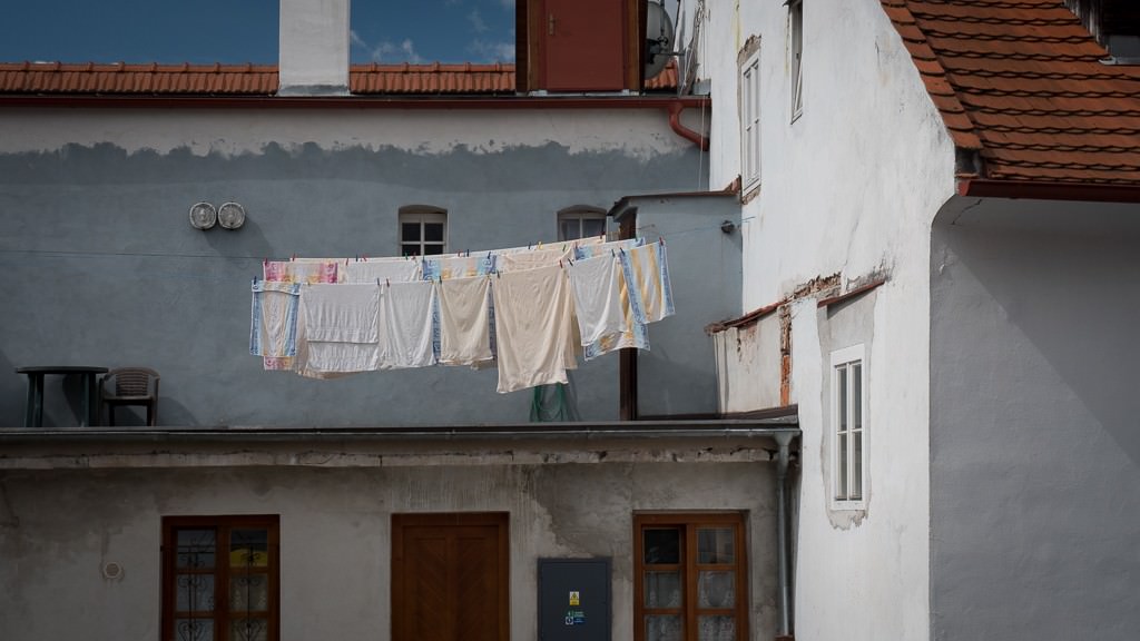 Even laundry appears as art in Cesky Krumlov. © 2015 Ralph Grizzle