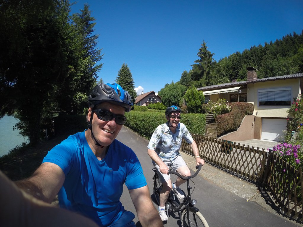 Peter and I cycling 70 kilometers today. © 2015 Ralph Grizzle