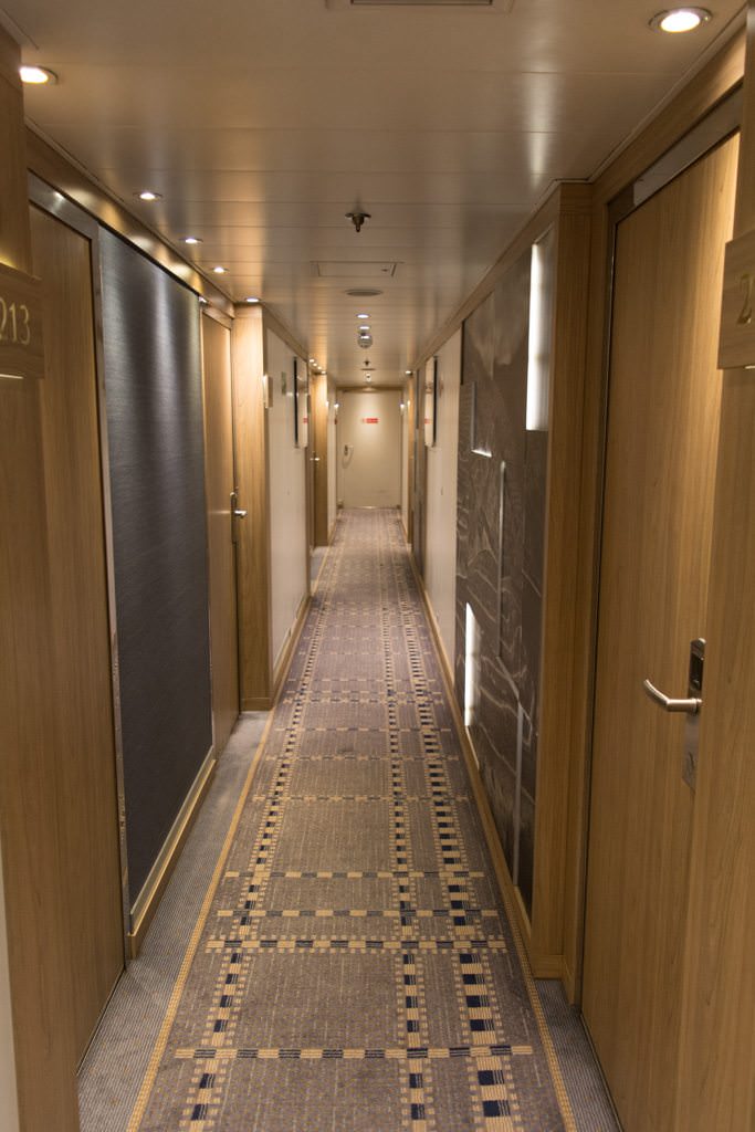 Stateroom corridors aboard Viking Torgil and Viking Hemming actually give their larger Viking Longship counterparts a run for their money. Photo © 2015 Aaron Saunders