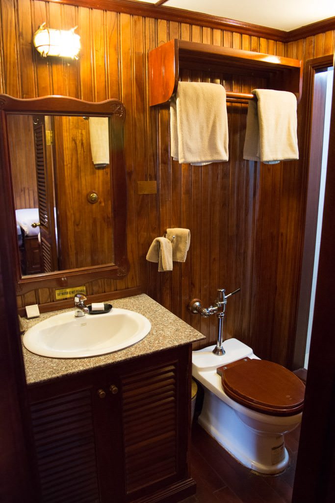 The bathroom: compact but functional. Photo © 2015 Aaron Saunders