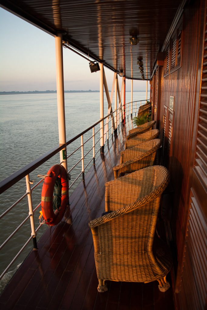 Viking Mandalay - also known as the Indochina Pandaw - is fitted out like a classic Irrawaddy steamer. Photo © 2015 Aaron Saunders