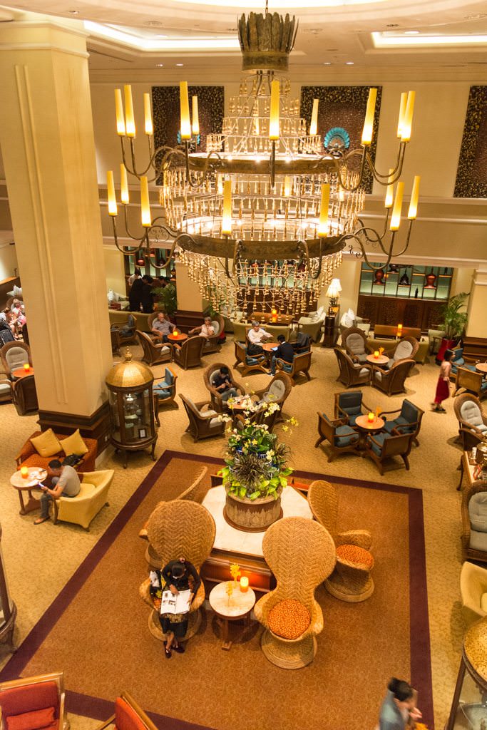 The soaring lobby of the Sule Shangri-La Yangon. Photo © 2015 Aaron Saunders