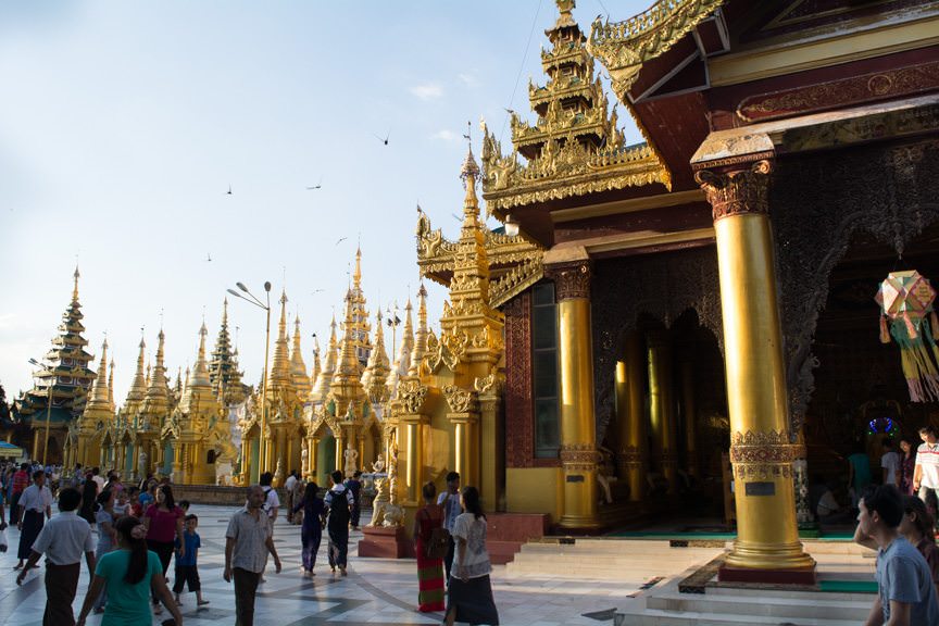 First Look: the Shwedagon Pagoda. Photo © 2015 Aaron Saunders