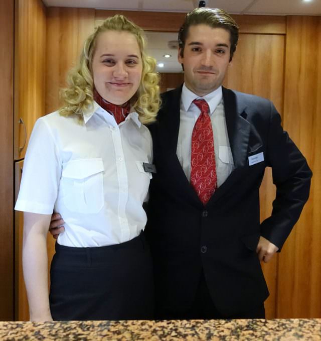 Receptionists Nadya and Georgy - © K.D. Leperi