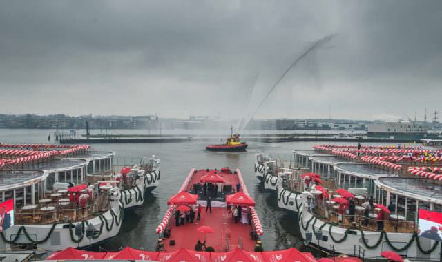Viking Longships christening ceremonies last week in Amsterdam. 