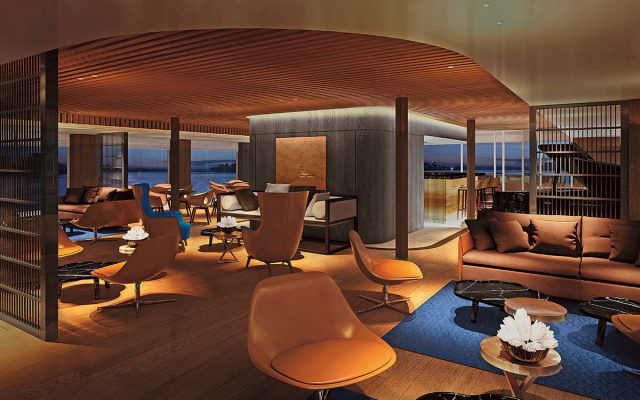 The Lounge aboard Scenic Spirit. Render courtesy of Scenic. 