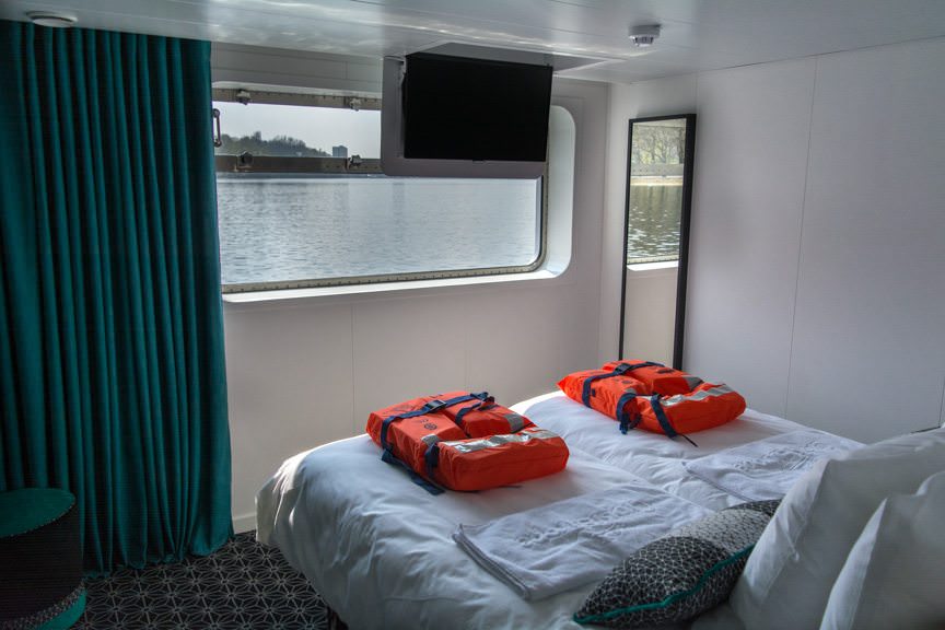While Deck 1 staterooms feature larger-than-average riverview windows. Photo © 2016 Aaron Saunders
