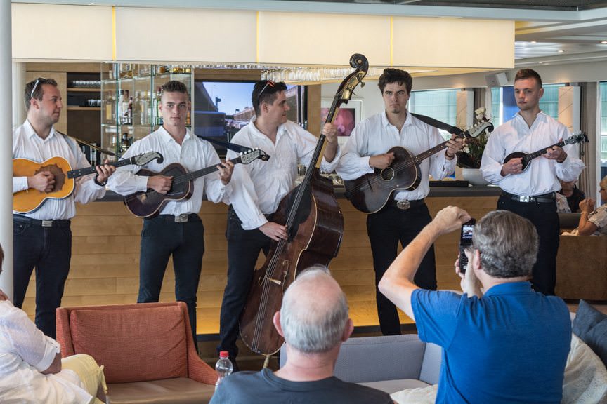 This morning, guests aboard Viking Embla were treated to some traditional Croatian music from a team of local performers. Photo ©  2016 Aaron Saunders