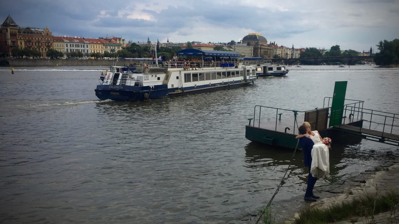 Love is in the air - and on the river, in Prague. © 2016 Ralph Grizzle