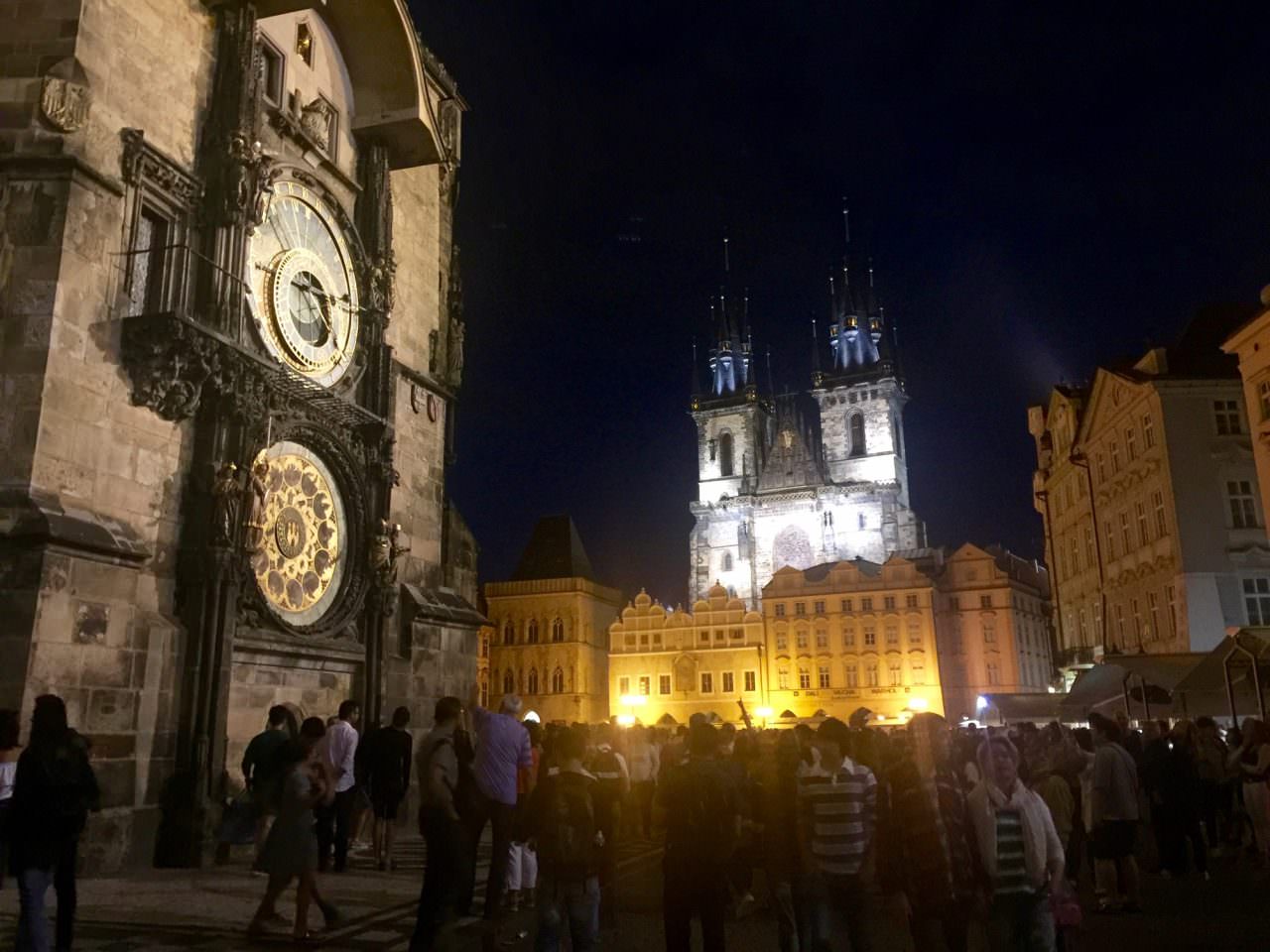 In the Old Town Square, the Prague astronomical clock is a medieval astronomical clock dating from 1410, making it the third-oldest astronomical clock in the world and the oldest one still operating. © 2016 Ralph Grizzle