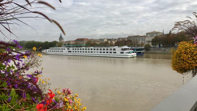 CroisiEurope's Cyrano de Bergerac and AmaWaterways AmaDolce in Libourne, France. © 2016 Ralph Grizzle