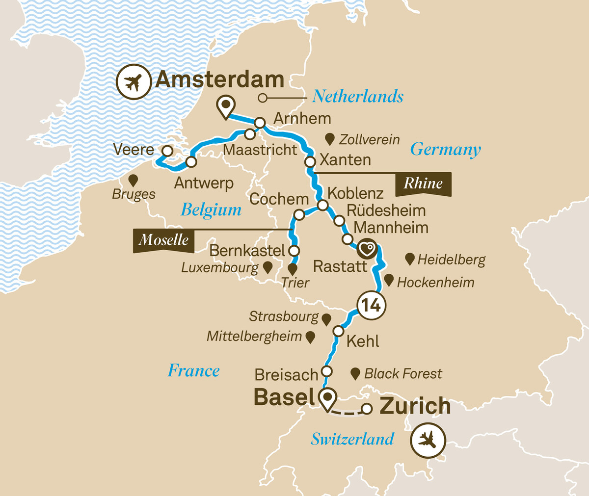 Scenic Cruises Romantic Rhine Moselle Basel To Amsterdam 