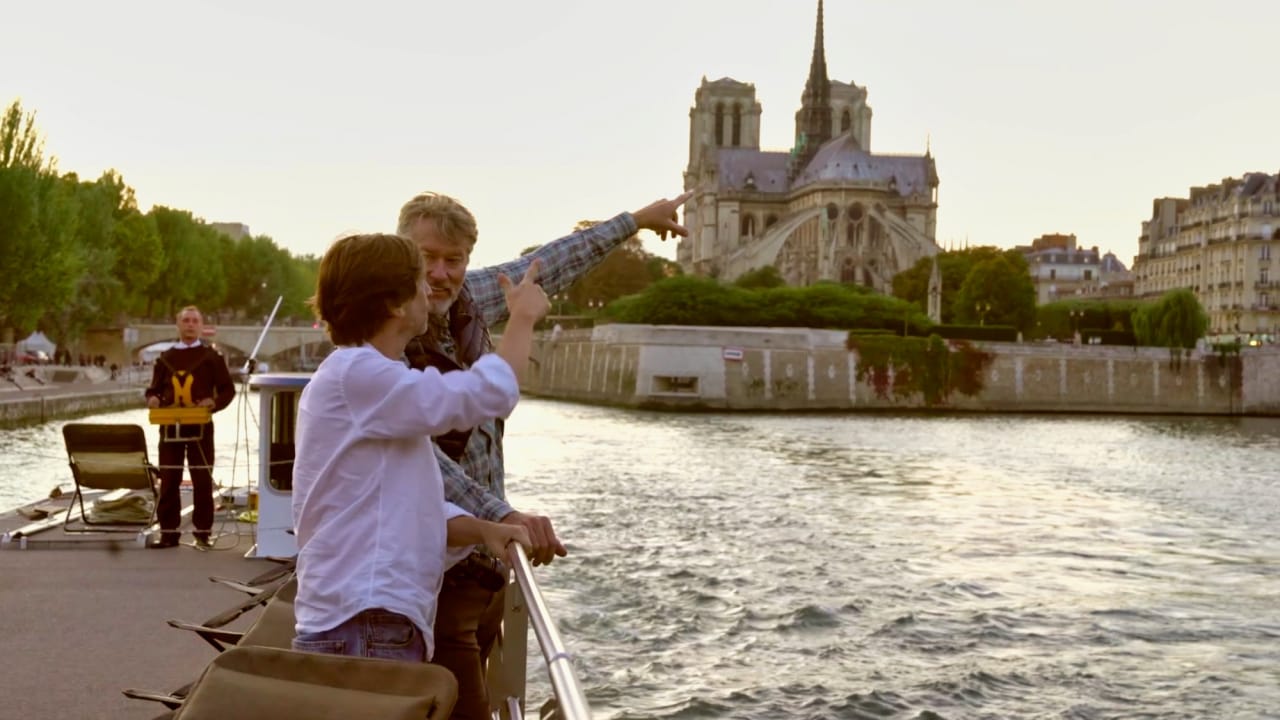 Barging past Notre Dame.